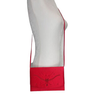 Caparros Formal Red Evening crossbody purse with beaded Detail